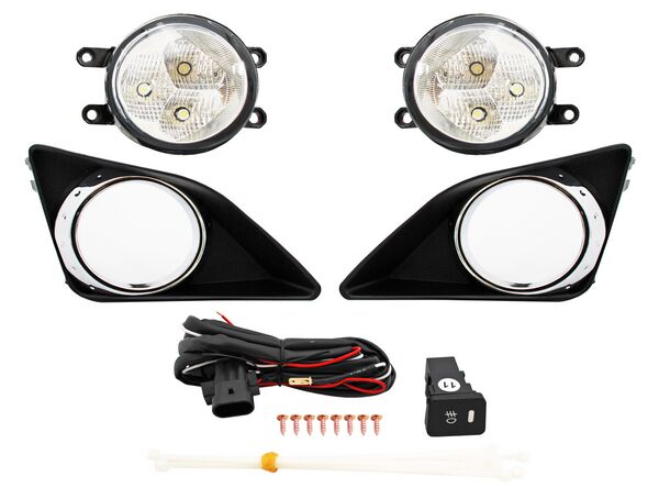 FARO NIEBLA COROLLA 09-10 C/PARRILLA C/LEDS BISEL CROM JGO *****2