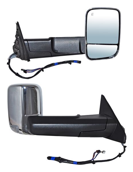ESPEJO DODGE PU 19-23 RAM LINEA NUEVA ELECT CROM C/DIRECC C/LUZ INF C/MEM C/DESEMP Q10 TELESCOPICO 13 PINES DER