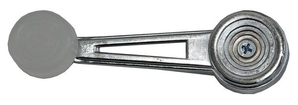 MANIJA ELEV CRISTAL FORD PU 73-86 METAL CROMADA/ BLANCA